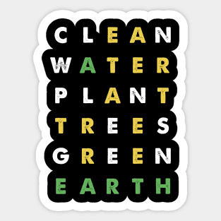 Earth Day Word Game Puzzle Earthday Sticker